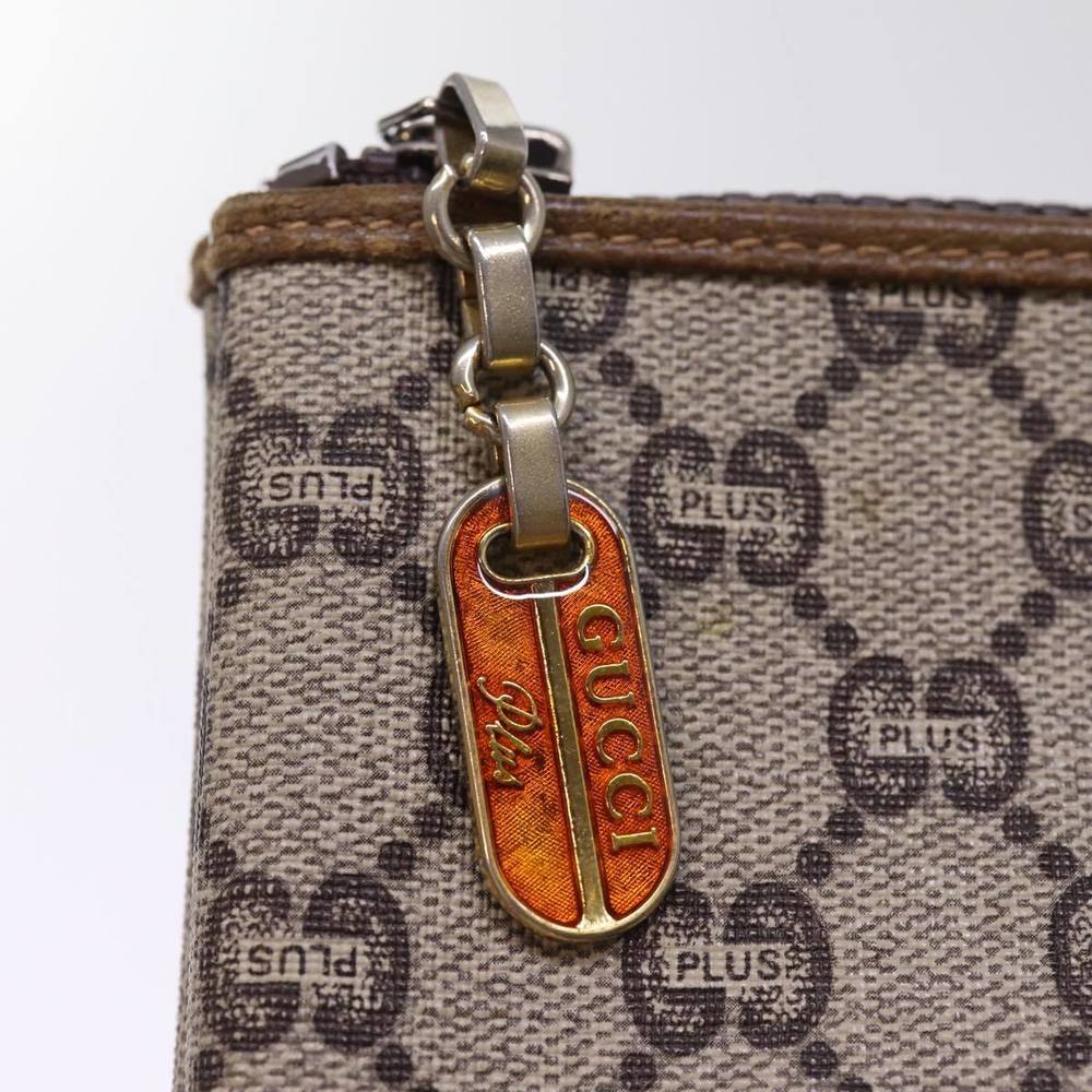 GUCCI GG Plus Supreme Clutch Bag PVC Beige Auth 78609 - Picture 12 of 16
